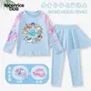Traje de Banho Infantil Zootopia Judy Nick Conjunto de Duas Peças para Meninas Manga Longa Calça Longa Proteção Solar Secagem Rápida