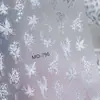 Adesivos de Unha Flor de Magnólia Branca Pintada à Mão e Borboleta, Pétalas Brancas Puras Tridimensionais em Relevo, Adesivos de Unha Vestíveis com Flores Pequenas