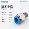 FESTO Conector Roscado de Conexión Rápida NPQE-D-R14-Q12-P10 Conexión de Tubería Industrial Producto Original Genuino
