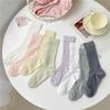Meias Folgadas Finas de Verão Meias Jk Japonesas Doces Transparentes com Listras Verticais Estilo Miu Meias Transparentes de Meia Panturrilha