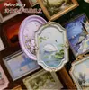 Paquete de Pegatinas Adhesivas de Tarjeta Dura Retro Story, Serie Caja de Pintura Recogida de Luz, Tema Marco de Fotos Vintage DIY 6 Diseños