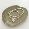 Exquisito Collar de Perlas de Zirconio Estilo Coreano para Mujer, Cadena de Clavícula de Lujo Ligero Nicho Cadena Alta Gargantilla Collar de Perlas