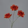Flor Artificial Rosa Rizada de 3 Cabezas para Esquina Flor Decorativa para el Hogar Flor Guía para Boda Flor para Techo de Salón de Bodas Material