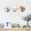 Espejo DIY al por mayor, Espejo colgante simple y elegante con borde dorado, Juego de tres piezas, Espejo de baño y tocador DIY autoadhesivo al por mayor del fabricante