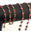 Aço Inoxidável que Preserva a Cor Gotejador de Óleo Corrente de Cereja Aço Titânio Morango Fruta DIY Esmalte Pulseira Colar Acessórios Joias