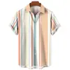 2024 Comércio Exterior Transfronteiriço Novo Europeu e Americano Masculino Tamanho Plus Casual Personalidade Impressão Digital 3D Manga Curta Camisa Roupas Masculinas
