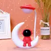 Luz Noturna de Astronauta Alimentação de Bebê Proteção Ocular Carregamento Quarto de Bebê Luz Suave Mesa de Cabeceira Lua Sono Luminária de Mesa Infantil