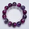 Pulsera Hecha a Mano de Cristal Morado Torre de Cristal Rosa Natural de Verano para Mujer, Nuevo Estilo Versátil, Pulsera Iluminadora de Piel al por Mayor