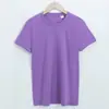 Ropa premium para mujer: Camiseta de mujer de algodón puro de manga corta, doble cara, con amoníaco líquido, cuello redondo, color liso, camiseta de verano de algodón mercerizado blanco para mujer