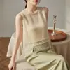 Dropshipping Comercio Exterior Venta Caliente Suéter Francés Malla Personalidad Sin Mangas Bordado Pesado Bordado a Mano Top para Mujer