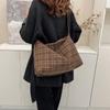 Bolsa de Ombro Gravata Borboleta Estilo Coreano Casual Grande Capacidade Bolsa Bolinho Feminina Inverno Xadrez Bolsa Tote