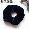 Otoño e invierno simple terciopelo dorado anillo para el cabello de intestino grueso mujeres comercio exterior transfronterizo Amazon color sólido terciopelo flor para el cabello cuerda para el cabello venta al por mayor