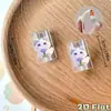 Protector de cable de datos con patrón de gato animado y corona de flores moradas, anti-rotura, anti-mordeduras, adecuado para
