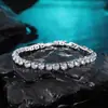 Pulsera de Cadena de Zirconia para Tenis Joyería de Lujo Ligero Hip-Hop Transfronterizo Pulsera de una Sola Fila Deslumbrante para Mujer Moderna