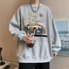 Suéter Masculino Gola Redonda High Street Estilo Costa Oeste Americana Retrô 2022 Nova Moda Marca Ins Ombro Caído Roupa Exterior Casaco