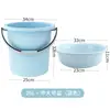 Cubo de almacenamiento de agua para el hogar, cubo grande de plástico engrosado, cubo redondo grande portátil para dormitorio de estudiantes con cubo de ropa resistente a caídas, lavabo