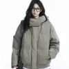 Famosa na internet jaqueta acolchoada de algodão com gola alta retrô feminina novo inverno 2024 casaco quente jaqueta acolchoada com capuz jaqueta acolchoada de algodão nova moda