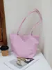 Bolso de mano de nailon simple estilo coreano, Bolso tipo cesta de gran capacidad, Bolso cubo ligero para el hombro o debajo del brazo para el día a día de las mujeres