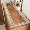 Tapete transparente de encaje para mesa lateral, mantel de vidrio suave de PVC para mueble de TV, tapete de alta gama de lujo ligero para encimera de zapatero