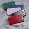 Billetera Larga para Mujer Estilo Nuevo 2026, Cartera de Mano Elegante con Patrón de Cocodrilo, Bolso de Mano Retro de Moda para Mujer