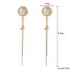 Pendientes pastorales frescos y elegantes que combinan con todo, de plata S925, con diseño de aguja y cadena larga con borla y perla.