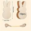 10 colgantes de madera con diseño de conejo de Pascua para niños, con diseño de pastel familiar, para fiestas y disfraces.