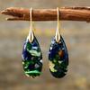 Pendientes colgantes de gota de agua de piedra del Emperador Bohemio nuevos transfronterizos Europa y Estados Unidos populares Joyería Ins joyería