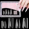Caixa de Moldes para Unhas Cola de Extensão Rápida de Cristal Peças de Unha 96 Peças com Escala Fábrica de Moldes para Unhas Falsas Venda por Atacado