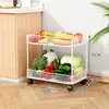 Estante de Cocina de Piso Multicapa para Almacenamiento Doméstico, Estante de Almacenamiento Multifuncional para Condimentos, Verduras, Snacks, que se Apoya en la Pared