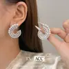 Pendientes de Plata con Forma de C de Lujo Accesible de Gama Alta Franceses para Mujer Diseño de Nicho Pendientes Sencillos Elegantes Modernos Versátiles
