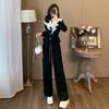 Conjunto de Saia Tweed Estilo Fashion para Mulheres, Estilo Outono, Fashion, Rejuvenescedor, Temperamento, Calças Esportivas de Perna Larga, Conjunto de Duas Peças