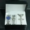 Collar Pulsera Reloj Conjunto Colgante Cruz Grande de Diamante Personalizado Hip-hop Impresionante Gama Alta Regalo para Hombres