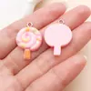 Mistura de 20 Tipos de Resina Pingentes de Urso Rosa Desenho Animado, Sereia, Dinossauro Pequeno Acessórios para Chaveiro Colar DIY