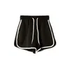 Shorts Casuais de Estilo Americano para Mulheres, Verão Ins Simples Versátil Solto Três Quartos Ultra-Curtos, Doce e Picante Tendência Esportiva Respirável