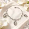 Oferta Especial Nueva Pulsera de Acero Titanio con Zirconia Conservadora de Color para Mujer con Colgante de Gema Gota de Agua Colorida y Lujosa Joyería de Números Romanos