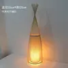 Luminarias Solares para Césped de Exterior Tejidas con Bambú y Ratán Lámparas de Piso de Ratán para Patio de Villa Bolos