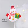Decoração de bolo de Natal 2024 urso coelho cartão anel de grama folhas chuva seda véspera de Natal festa de feriado plug-in