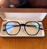 Gafas de miopía de titanio ultraligeras Little Red Book para mujer con altura, cara redonda, adelgazamiento, montura de gafas para hombre con cambio de color de luz verde anti-azul