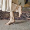 2026 Zapatos de Moda Zapatos Transparentes de Una Correa Tacones Altos Sandalias de Tacón Grueso Nuevas Chanclas para Mujer Estilo Hada Ropa Exterior Cristal