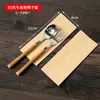 Pronta Entrega Utensílios de Mesa Comerciais Papel Revestido Porta-Hashi Descartável Conjunto de Colheres Quatro em Um para Hotel e Delivery Sacola de Papel Kraft