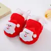 Novos Sapatos de Bebê de Natal Desenho Animado 2023 Outono e Inverno Plus Veludo Quente Sapatos de Algodão 0-1 Ano de Idade Sapatos de Criança Pequena com Solado Macio 3-5-9 Meses
