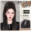 Peluca con Rizos Latinoamericanos para Mujer, Peluca de Cola de Caballo Semi-Atada, Cola de Caballo Alta con Clip, Postizo de Corona Alta, Potenciador de Volumen del Cabello, Trenza de Cola de Caballo