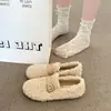 Novos Sapatos de Algodão com Forro de Lã, Versáteis e Modernos, Outono/Inverno 2026, Sapatos com Forro de Pelo, Mocassins Femininos, Botas de Neve Super Quentes