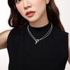 Collar Minimalista de Estilo Fresco con Hebilla Ot para Mujer, Moderno y Versátil, Elegante Cadena Doble para Clavícula de Commuter Estilo Ins