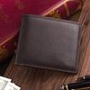 Cartera corta genuina para hombre, cartera horizontal ultrafina de negocios para hombre, cartera de moda moderna para estudiantes jóvenes.