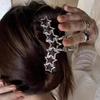 Grampo de cabelo de dopamina de metal prateado feminino estilo cool clip strass estrela grampo de cabelo acessórios de cabelo da Coreia do Sul franja grampo