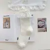 Calcetines Blancos con Lazo para Mujer, Calcetines Largos de Malla Transpirable Finos de Verano, Calcetines Holgados para Pantorrilla Estilo Miu Estilo Ballet