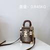 Bolsa Feminina 2026 Nova Celebridade da Internet Coreana Padrão Cobra Retro Tachas Fecho Caixa Bolsa de Mão Bolsa de Ombro Transversal Tendência