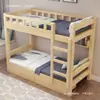 Litera de madera maciza, cama de dos niveles, cama alta y baja, cama doble, cama de madera para espacios pequeños, cama para niños, cama para padres e hijos