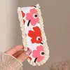 Pinza para el flequillo de la frente con lindo patrón floral pequeño, pinza para flequillo francés, diadema para lavarse la cara, pinza para el pelo de mujer para la parte trasera de la cabeza